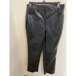 GUESS Women's Black Kelly Faux Leather Straight Leg Pants Size 27 X 29 NWT